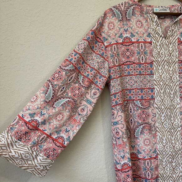 COOLIBAR UPF 50+ Cover-Up Swim Tunic Dress in Multi Paisley Print - Picture 3 of 11